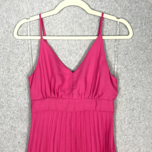 Jessica‎ Simpson Dress Womens Small Pink Pleated Flowy Twee Resort Belt Tie Bow - Picture 2 of 11